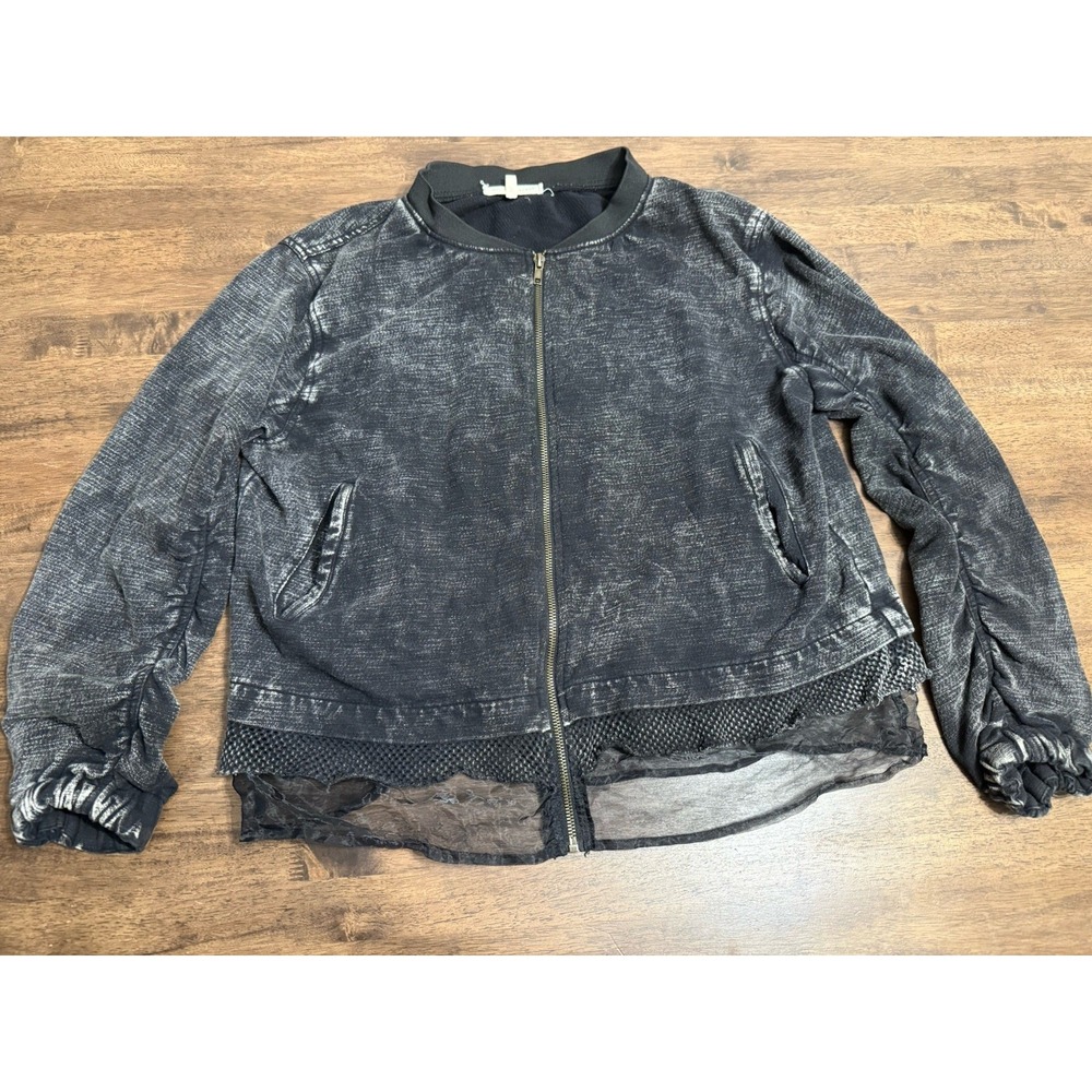 Gilded Intent Womens Black Jacket Bomber Size Medium Y2K Whimsigoth Fairy Grunge